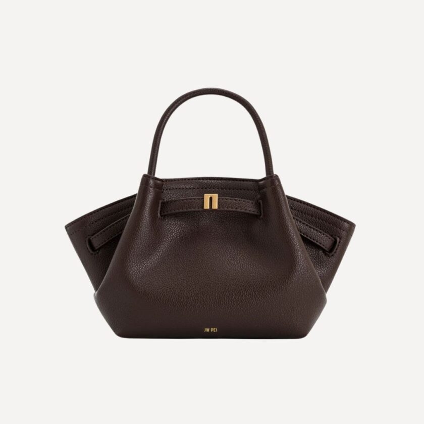 Mini leather brown bag