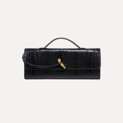 Black crocodile pattern hand bag (pre order)