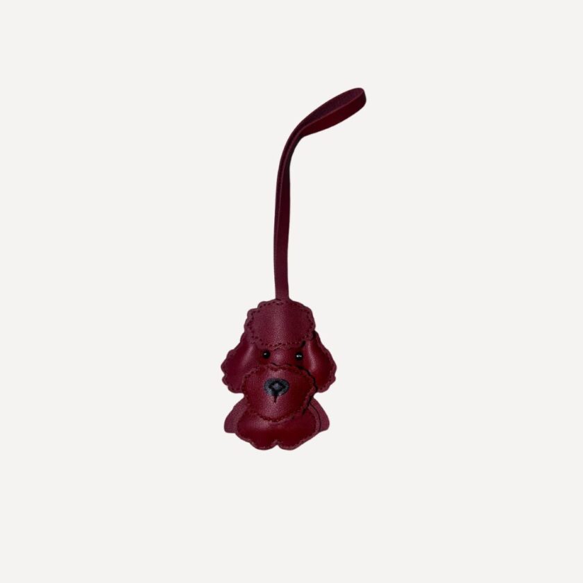Burgandy puppy charm